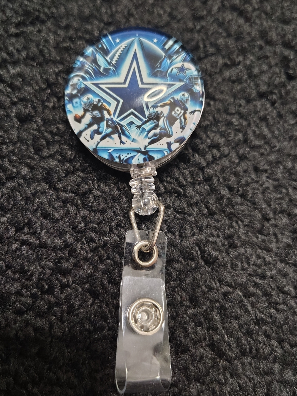 NFL Football Dallas Cowboys Sports Retractable Badge Holder Reel Id Holder